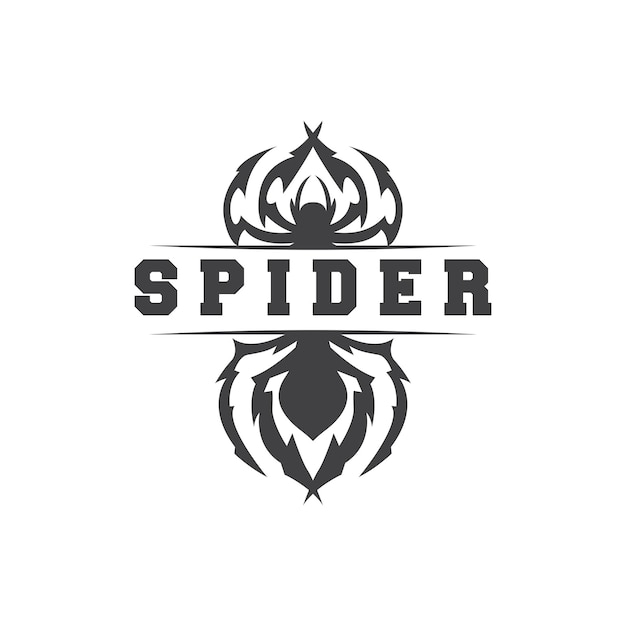 Spider Logo Animal Insect Symbol Design Simple Silhouette Illustration