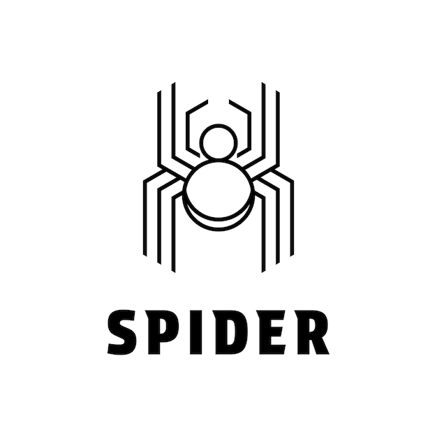 Vector spider logo design concept outline style and elegant