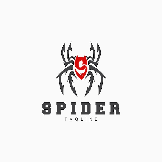 Spider Logo Insect Animal Vector Minimalist Design Symbol Illustration Silhouette