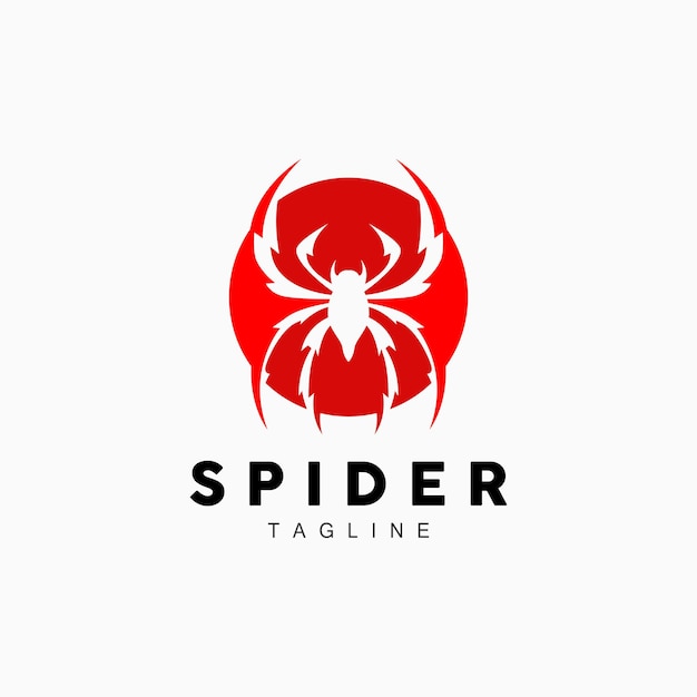 Spider Logo Insect Animal Vector Minimalist Design Symbol Illustration Silhouette