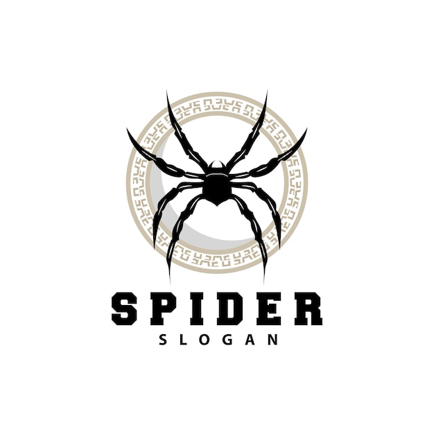 Spider Logo Insect Animal Vector Premium Vintage Design Icon Template Symbol