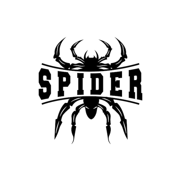 Spider Logo Insect Animal Vector Premium Vintage Design Icon Template Symbol