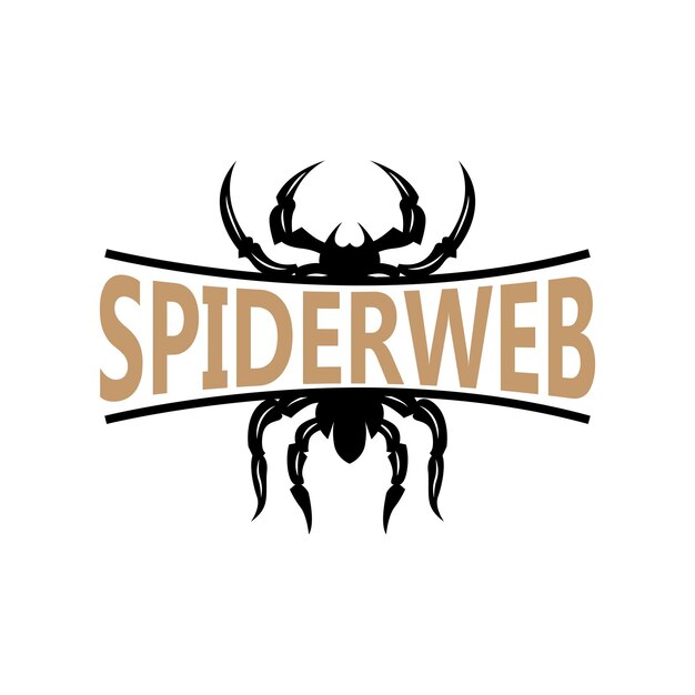 Spider Logo Insect Animal Vector Premium Vintage Design Icon Template Symbol