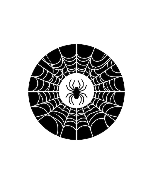 SPIDER NET SILHOUETTE VECTOR ILLUSTRATION