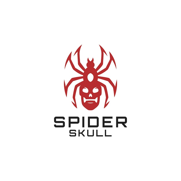 Spider skull icon logo design