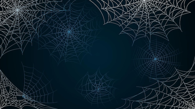 Vector spider web on dark background halloween design elements spooky scary horror decor vector