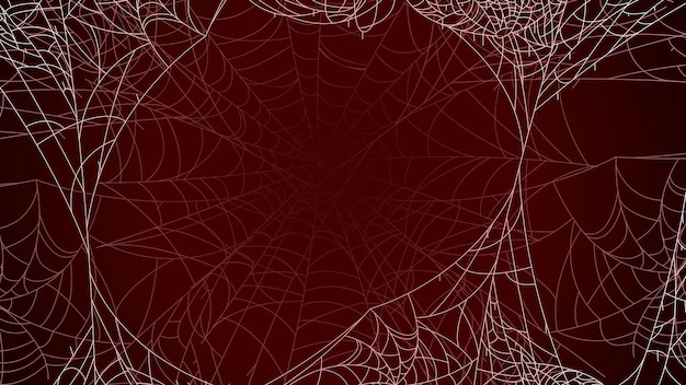 Spider Web On Dark Background Halloween Design Elements Spooky Scary Horror Decor Vector