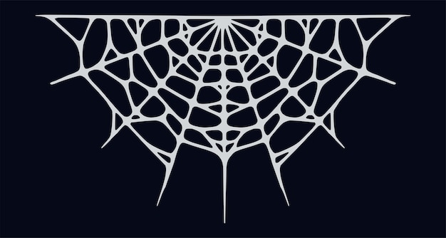 Spider web isolated on black background Spooky Halloween cobweb Vector illustration