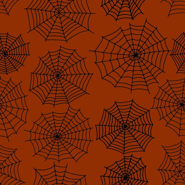 Spider web seamless pattern Vector creepy background Halloween texture