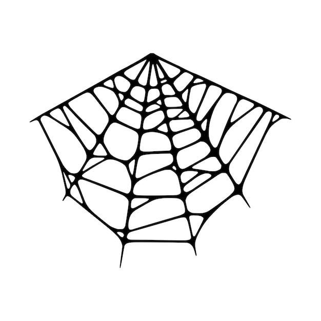 Spider web set isolated on white background Scary Halloween cobweb Handrawn vector illustration