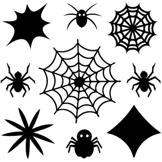 spider webs Halloween elements vector set