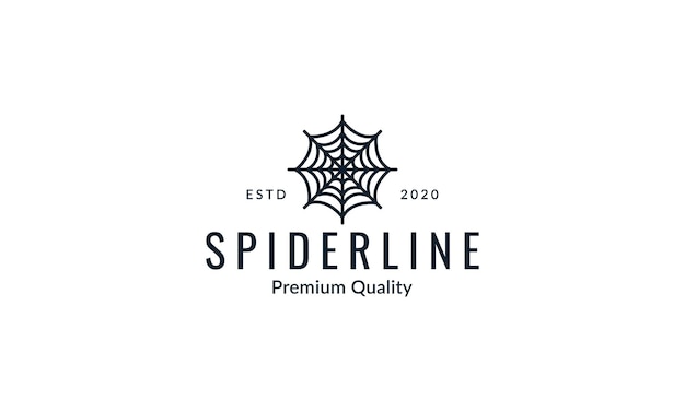 Spider webs line art outline modern black logo icon vector illustration design