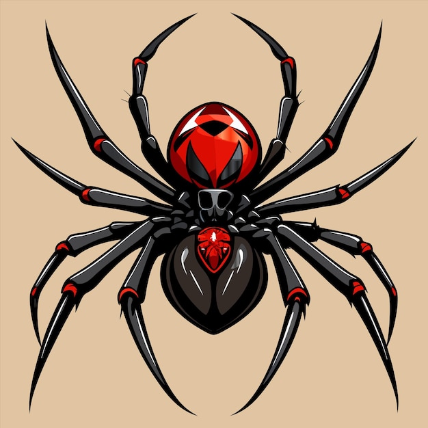 Vector a spider with a red face and a red heart on the front