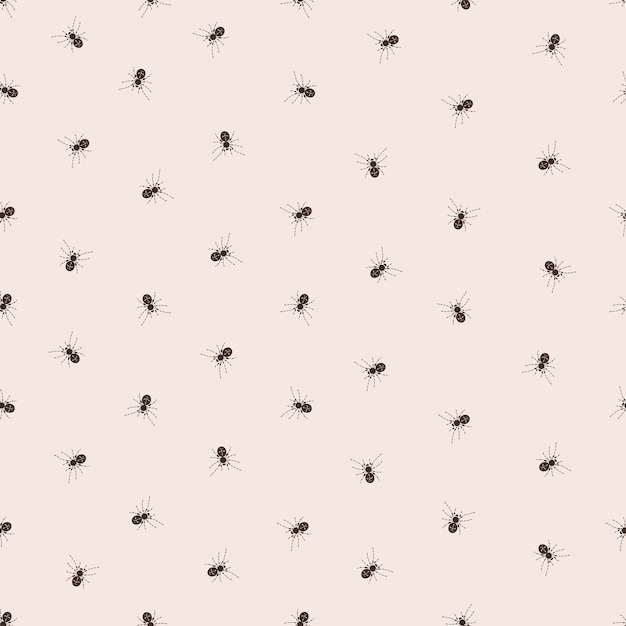 Spiders on a beige background vector pattern