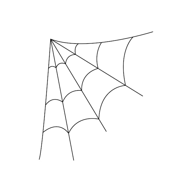 Spiderweb doodle vector Illustration Halloween decoration