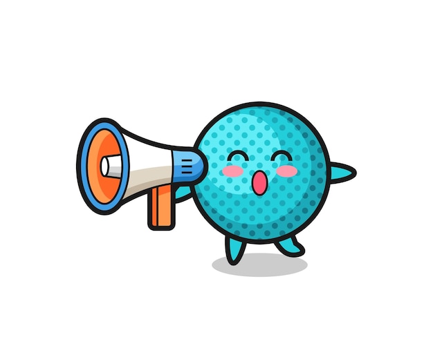 Spiky ball character illustration holding a megaphone