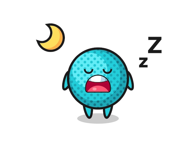 Spiky ball character illustration sleeping at night