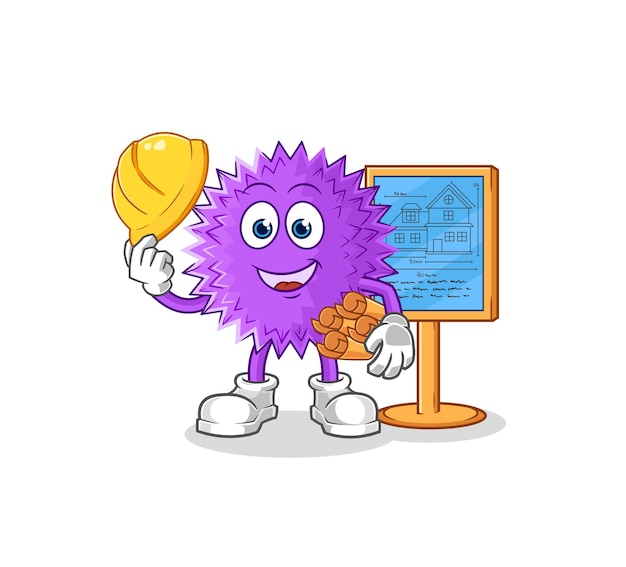 Spiky ball tv reporter cartoon cartoon mascot vector