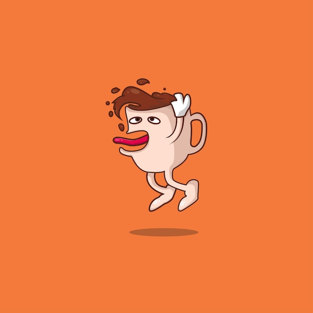 Spilled cup of coffee vector cartoon