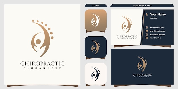 Spinal care logo with creative unique design concept icon vector illustration