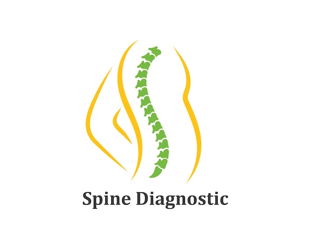 Spine diagnostics logo icon template vector illustration