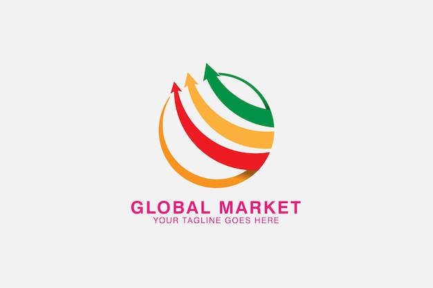 Spinning multicolor arrows logo design illustration usable for internet service provider data market marketing business