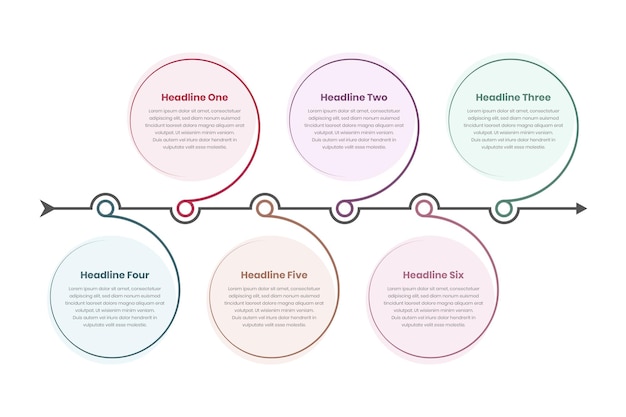 Spiral abstract timeline infographic template for business text presentation with arrow