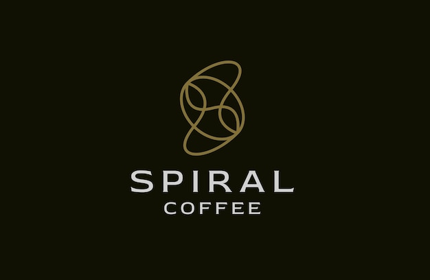 Spiral coffee bean logo icon design template vector illustrationn