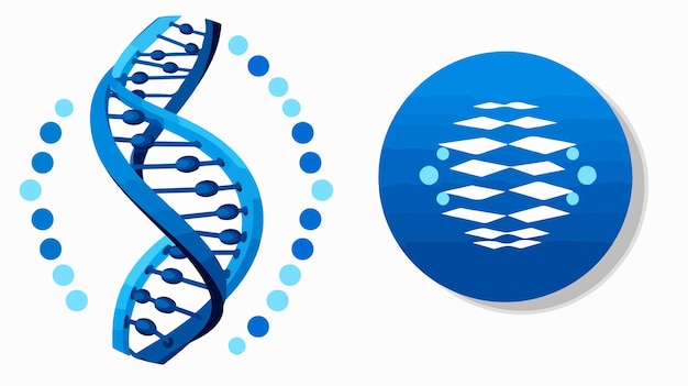 Vector spiral dna icon with bonus pictogram