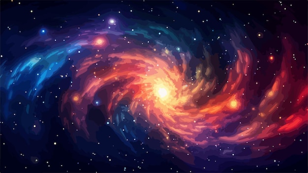 Vector spiral galaxy space universe vector cartoon image