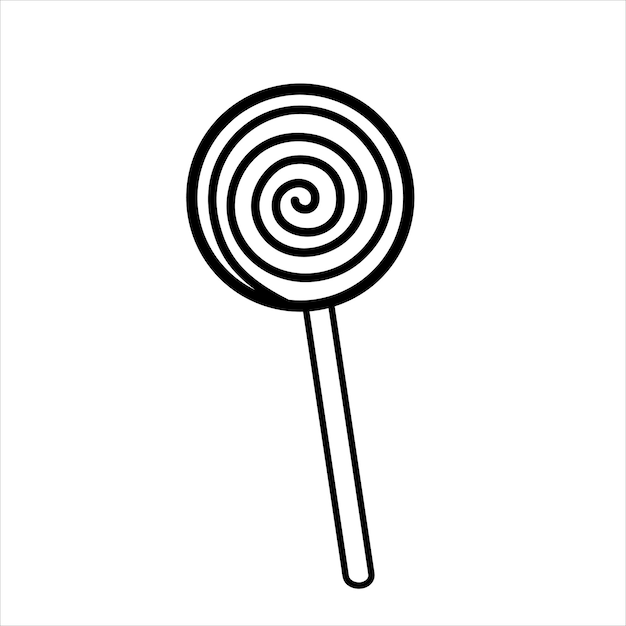 Spiral lollipop Sweetness as a gift Linear doodle style