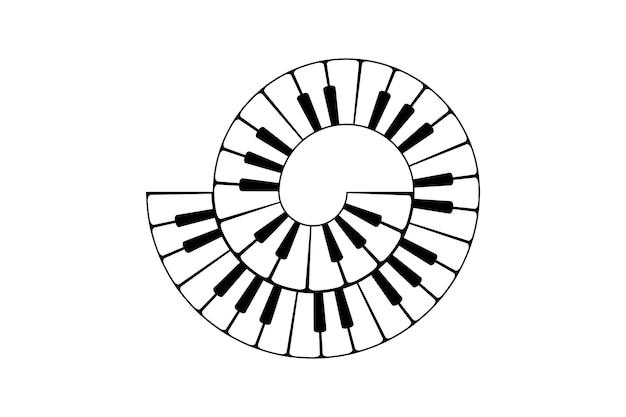 spiral piano keyboard vector design