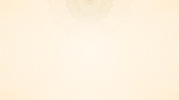 Vector spiral serenity of ethereal gold line mandala art blank horizontal plain background design