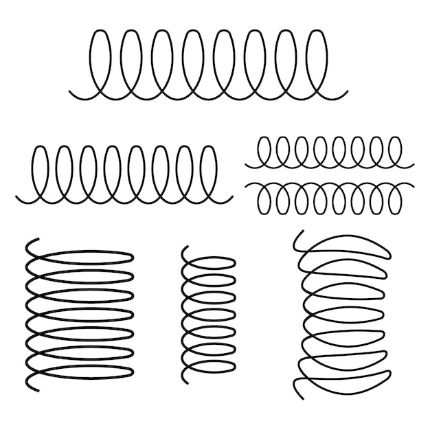 Spiral spring vector logo icon of swirl line or curved wire cord pattern Induction cooker icon