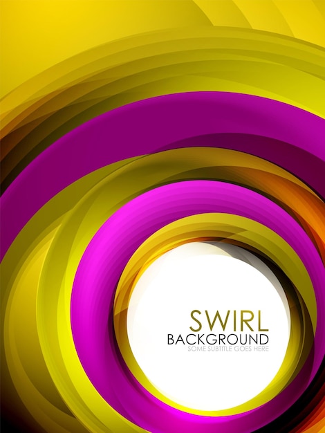 Spiral swirl flowing lines 3d effect abstract background vector digital business or techno motion template