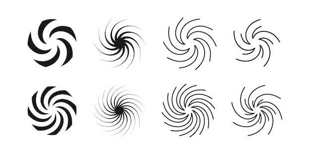 Spiral vector twist Swirl vortex hypnosis illustration element Hypnotic effect twirl collection