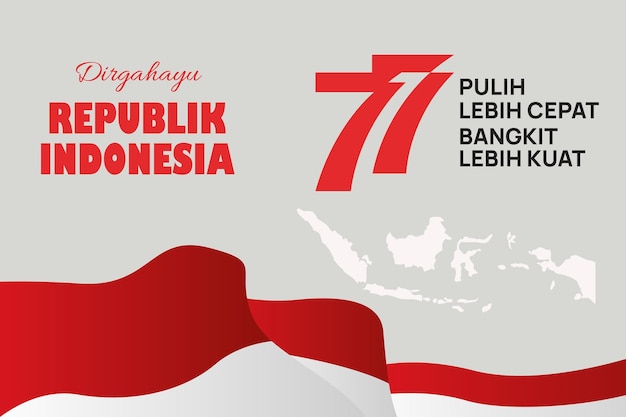 Spirit of indonesia 77th independence day or dirgahayu kemerdekaan indonesia