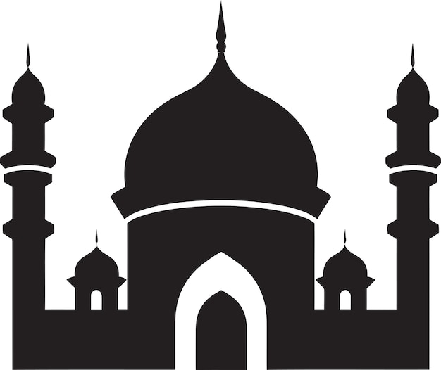 Spiritual Spire Mosque Logo Vector Hallowed Heights Iconic Mosque Emblem