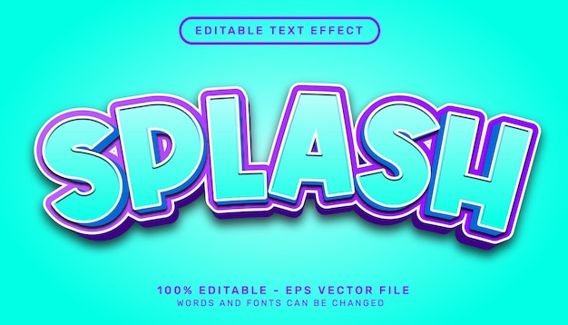 splash 3d text effect and editable text effect