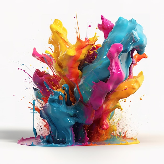 Splash of paint Colorful Abstract background Digital Art colored floating liquid in the trend