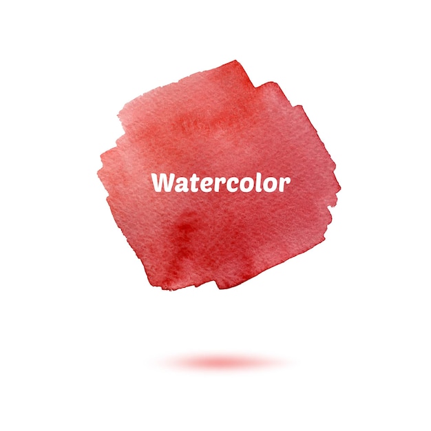 Splash red watercolor art hand paint isolated on white background. 
Stylization watercolor vector