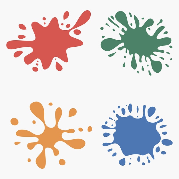 Splash set. Multicolored blots. Colorful stains. Vector illustration.