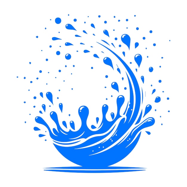 Splash Simple Vector Blue Water