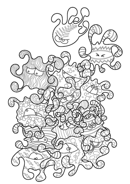 Splashes coloring page Antistress for kids and adults