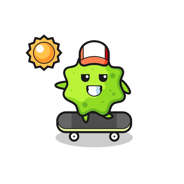 Splat character illustration ride a skateboard