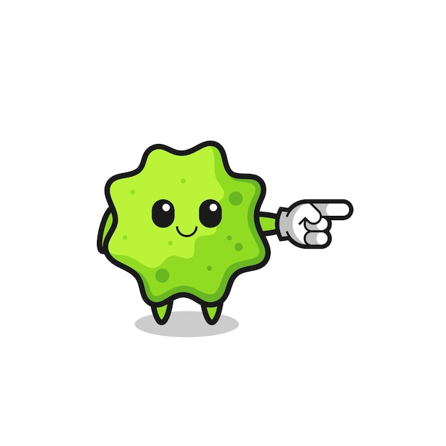 Splat mascot with pointing right gesture