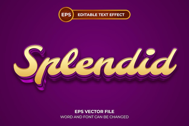 Splendid editable text effect template