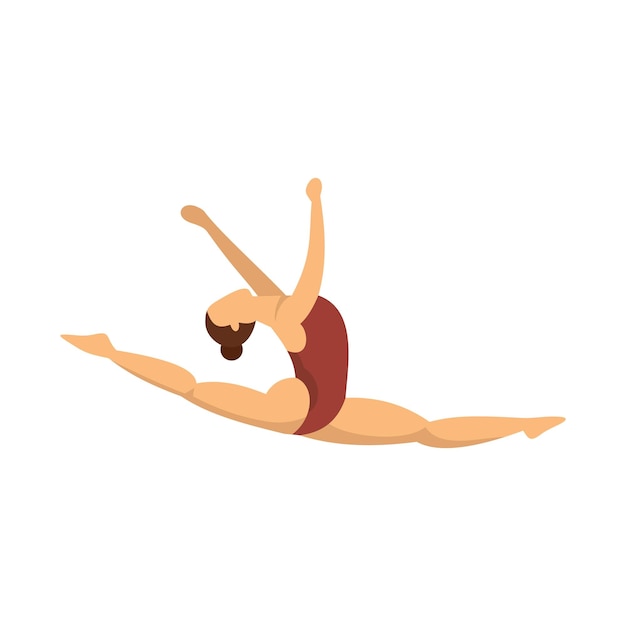 Split jump girl gymnastics icon Flat illustration of split jump girl gymnastics vector icon for web design