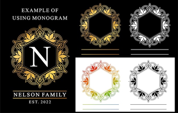 split name monogram graphic vector