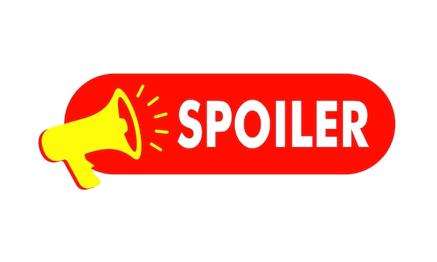 Spoiler alert vector sign , red and yellow alert message